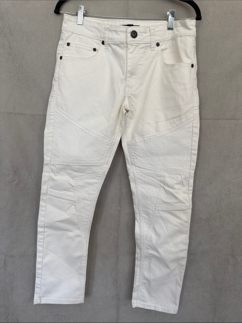 INC International Concepts Off-White Textured Moto Chinos Sz 30x30